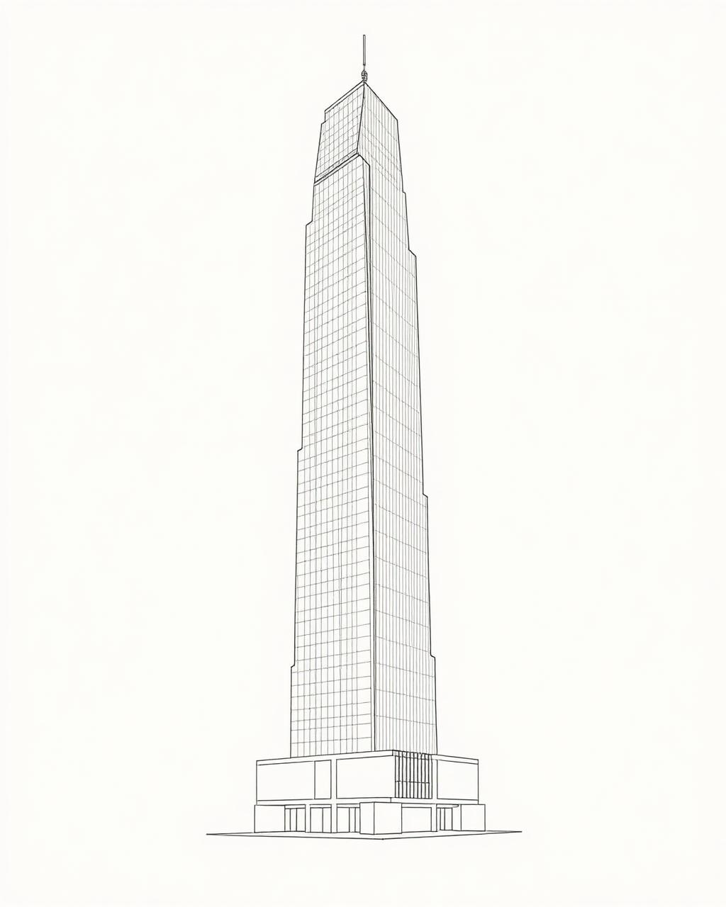 Wireframe of a luxury tower managed by Ecierge OS